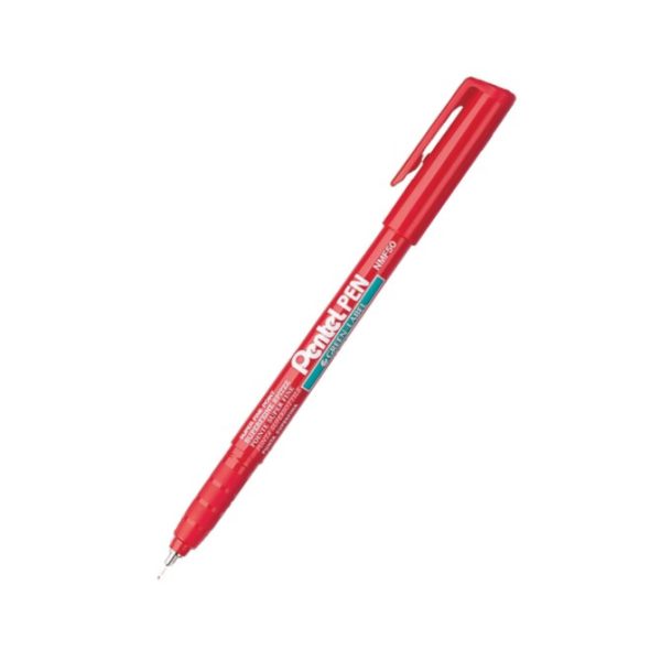 Marker permanentni PENTEL NMF50 0,6mm okrugli vrh crveni 12 komada u kutiji