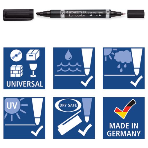 Marker permanentni obostrani 0,6 i 1,5mm Lumocolor Staedtler 348-2 crveni - Slika 3