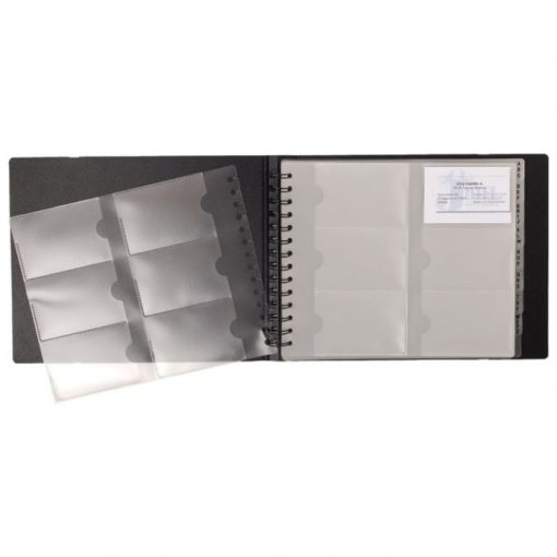 Album za vizitke 320 kartica s gumicom 25x26cm Exactive Exacompta 75234E - Slika 2