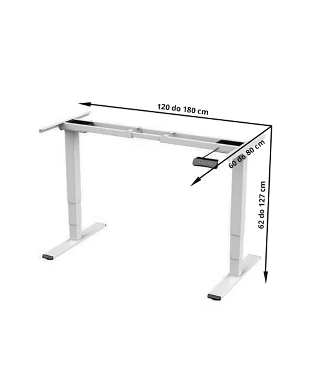 Okvir za podizni stol Supra sa kontrolerom Bijeli - Slika 2