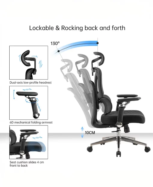 Uredska Stolica PREMIUM ERGO Trek Siva - Slika 14