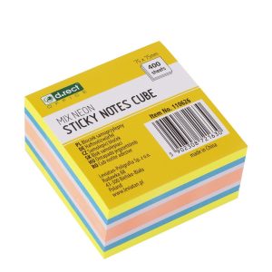 Blok samoljepljivi 75x75mm Neon Mango 400 listova D.RECT
