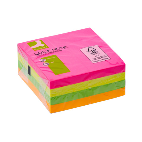 Blok samoljepljivi 76x76mm MIX NEON 400L Q-CONNECT